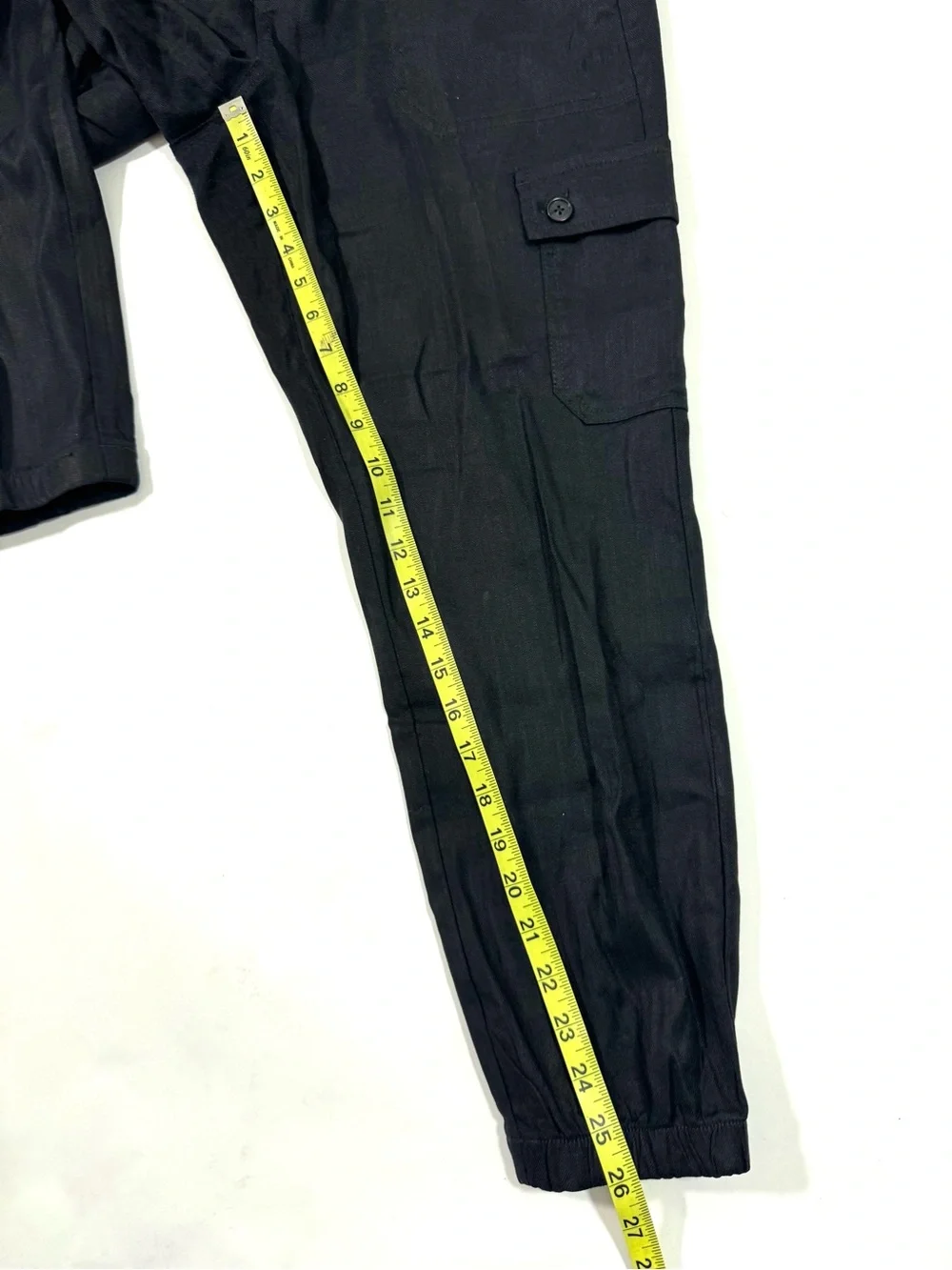 Evereve Tessa Black Linen Blend Cargo Pants